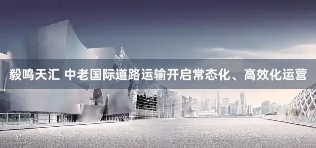 毅鸣天汇 中老国际道路运输开启常态化、高效化运营